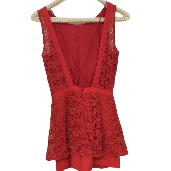 ASOS red romper, backless, size 2, UK 6. - Picture 2 of 7